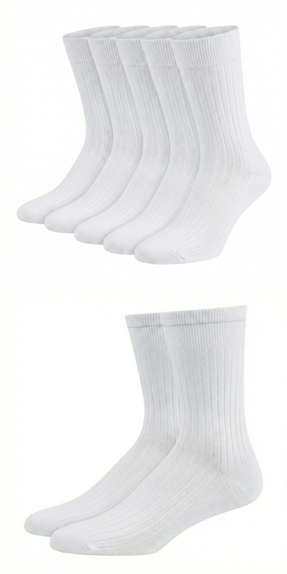 OP-Socken mit Rippe aus Bio Baumwolle Weiss