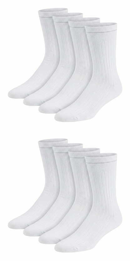 OP-Socken mit Rippe aus Bio Baumwolle Weiss