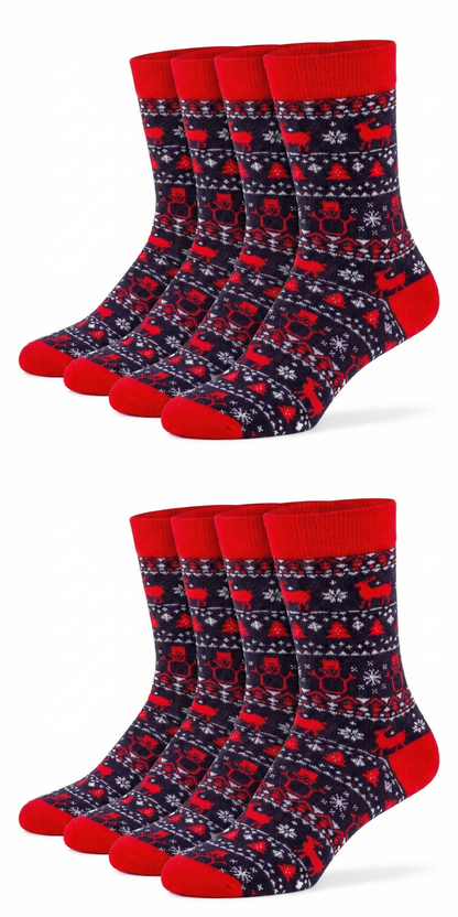 Ugly Christmas Socken "Schneemann & Rentier" Bio Baumwolle