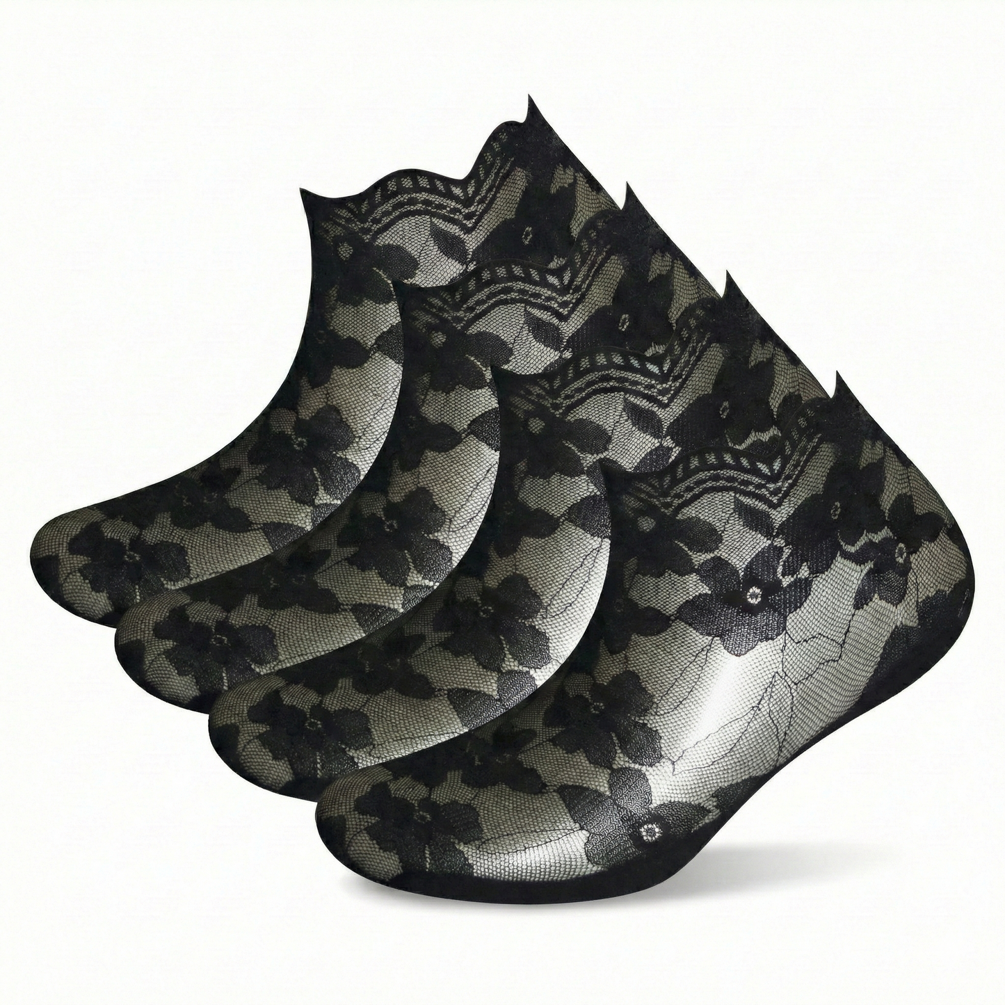 Damen Sneakersöckchen Spitze 2er Pack Baumwolle