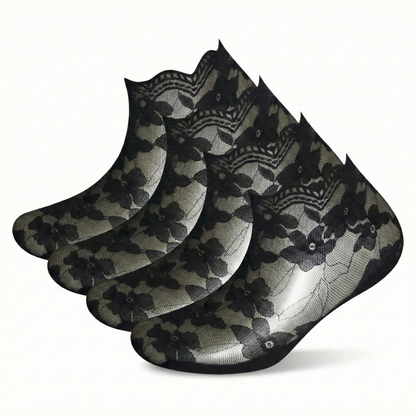 Damen Sneakersöckchen Spitze 2er Pack Baumwolle