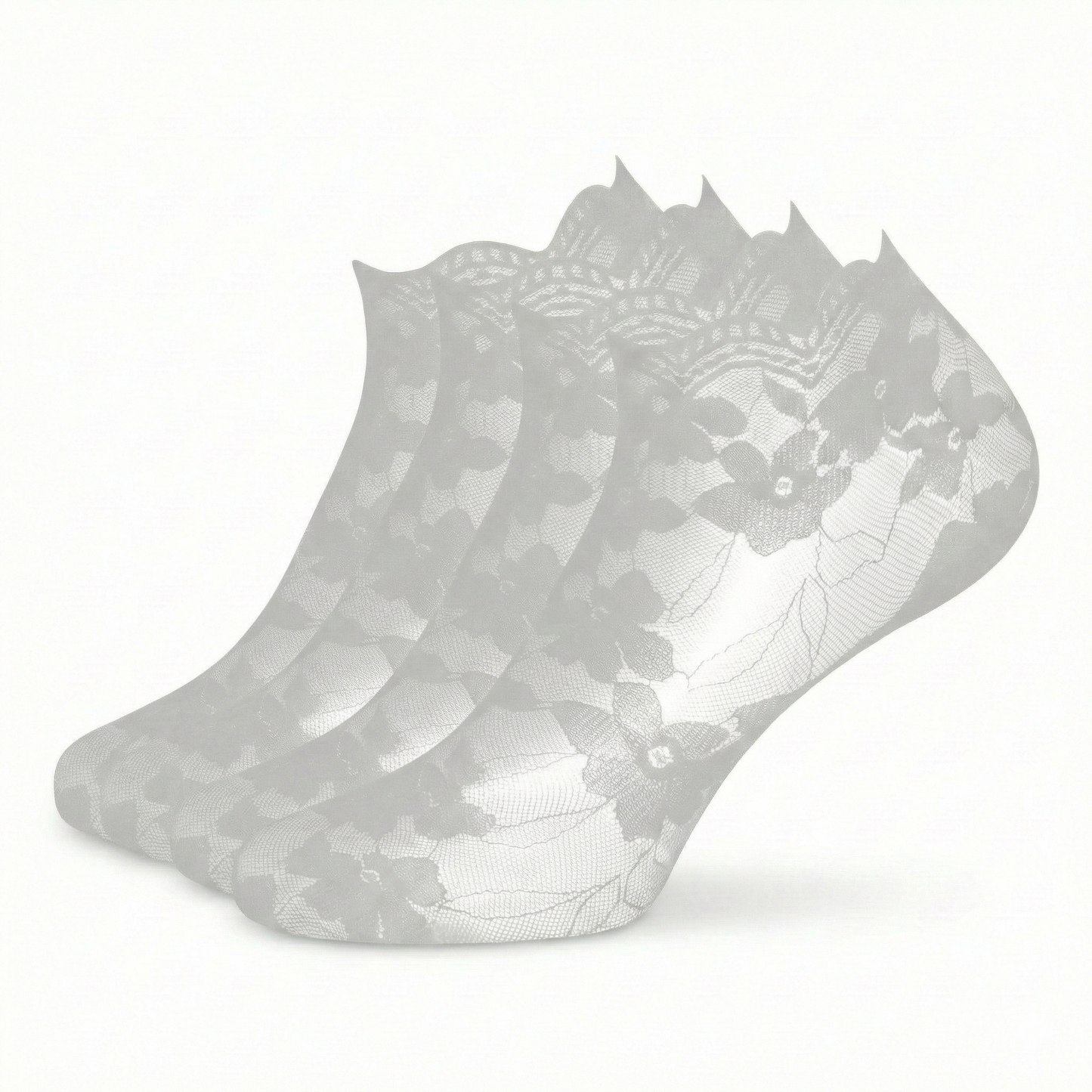 Damen Sneakersöckchen Spitze 2er Pack Baumwolle