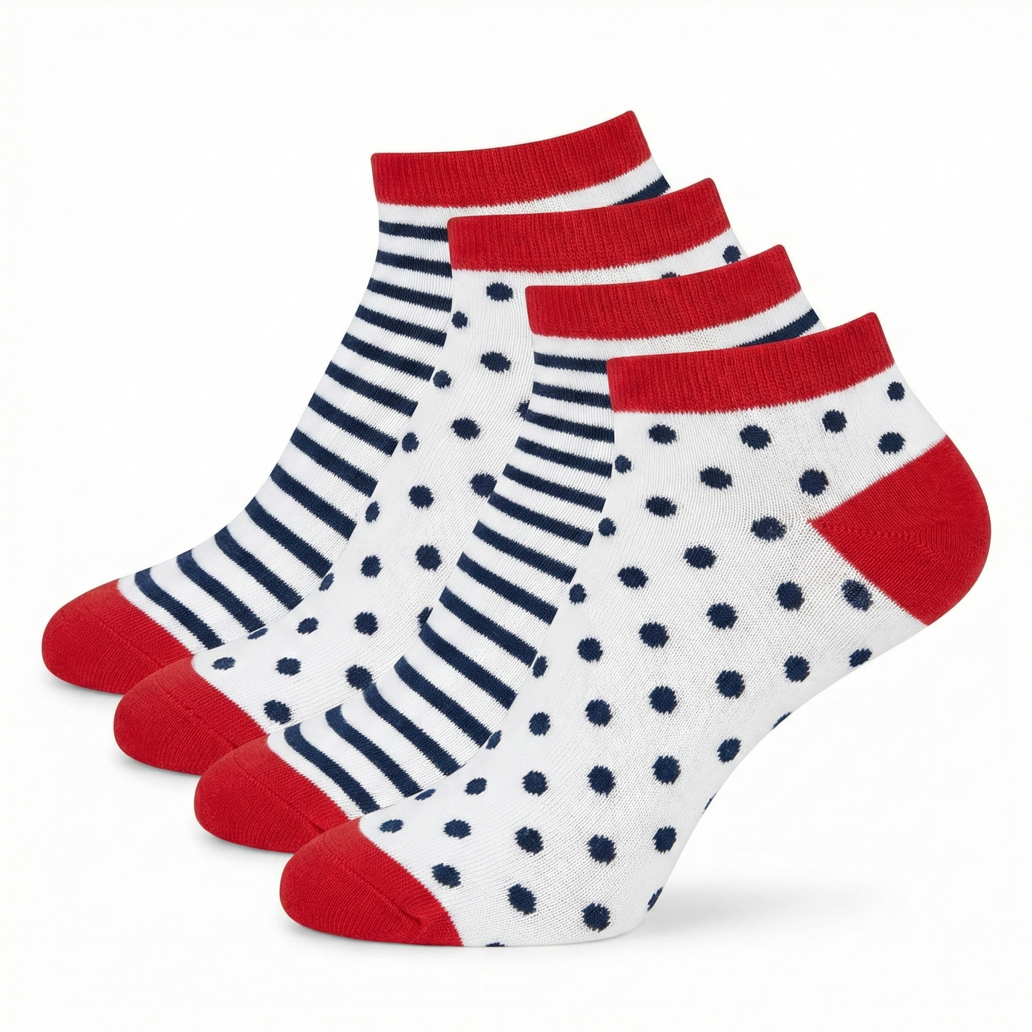 Damen Sneaker Streifen & Punkte aus Baumwolle 2er Pack