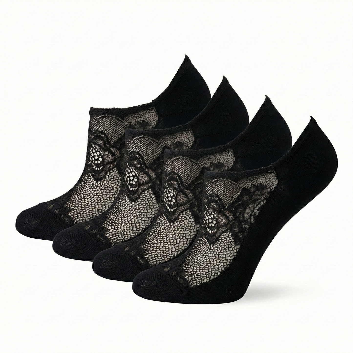 Damen Spitzen Sneaker 2er Pack Baumwolle