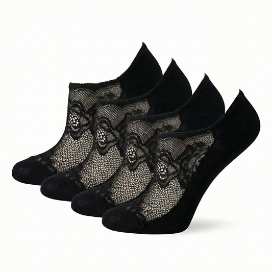 Damen Spitzen Sneaker 2er Pack Baumwolle